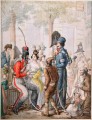 Cosaques a Paris pendentif occupation des troupes alliees en 1814 Georg Emanuel Opiz caricature